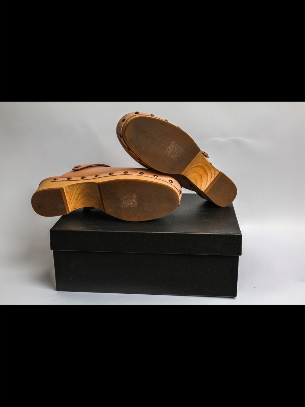 J. Crew Leather Tan Clog Mules with Studded Welt - Picture 4 of 4